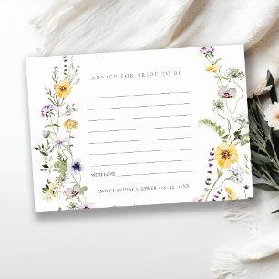 Gelbe Wildblumen-Tipps für Braut-Bridal-Shower Begleitkarte