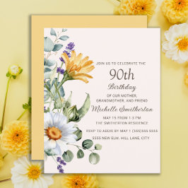 Gelbe Wildblumen Weißer Milchmarkt 90. Geburtstag