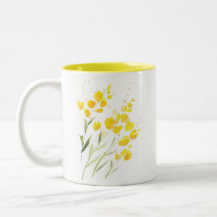 Gelbe Wildblumen Zweifarbige Tasse