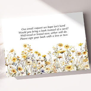 Gelbe Wilde Blumen Boho Aquarell Bücher für Baby Begleitkarte