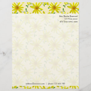 Gelbe Wilde Blumen Foto Benutzerdefinierte Adresse Briefkopf