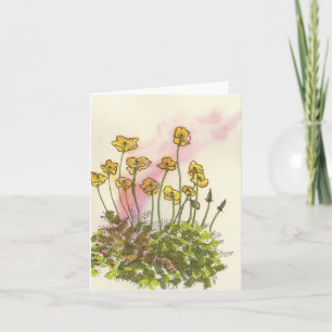 Gelbe Wilde Mohn-Grußkarte Dankeskarte