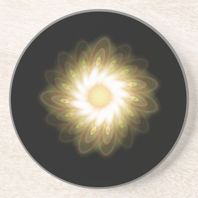 Gelbe Wirbel in Schwarz Getränkeuntersetzer (Vorne)