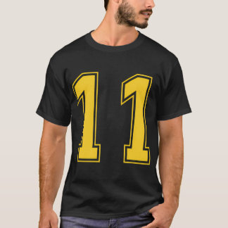 Gelbe Zahl 11 Junior-Junior-Sportteam Unifo T-Shirt