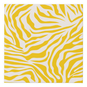 Gelbe Zebra Streifen Preppy Wild Animal Print Künstlicher Leinwanddruck