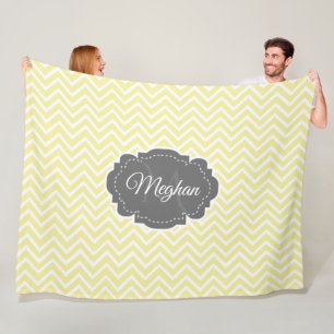 Gelbe Zickzack Personalisierte Fleece-Blanke Fleecedecke