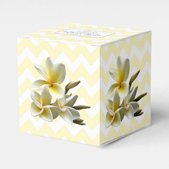 Gelbe Zickzack Plumeria Custom Wedding Favor Box Geschenkschachtel (Vorderseite)