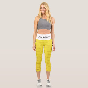 gelbe Ziegelwand Capri Leggings