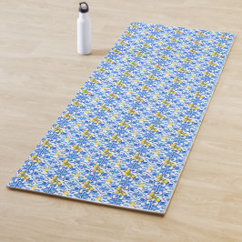 Gelbe Zitrone Blaue Fliese Yogamatte
