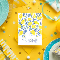 Gelbe Zitrone, blaue Reben Hochzeit der Details