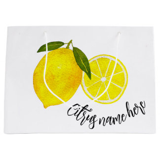 Gelbe Zitrone Große Geschenktüte