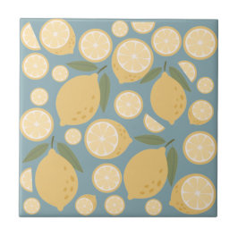 Gelbe Zitrone Nahtloses Muster Fliese