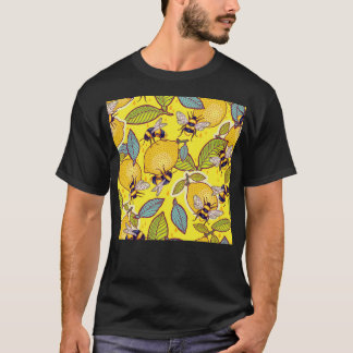 Gelbe Zitrone und Bienengarten. T-Shirt