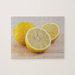 Gelbe Zitrone Zitrus Lebensmittel Fotografie Still Puzzle
