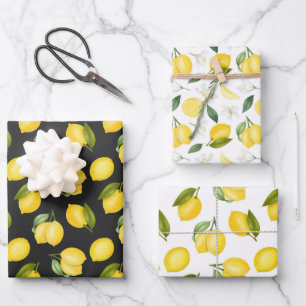 Gelbe Zitronen auf dem Weinberg Geschenkpapier Set