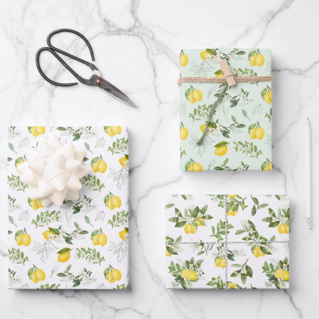 Gelbe Zitronen auf dem Weinberg Geschenkpapier Set (Vorderseite)