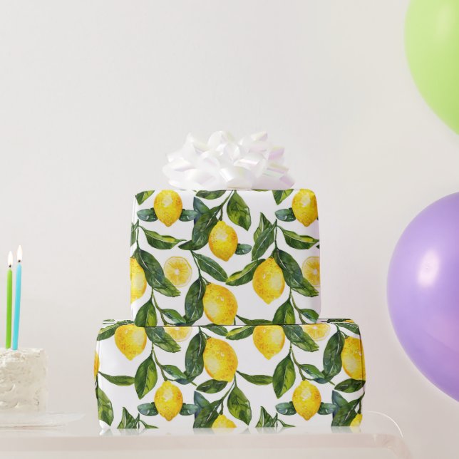 Gelbe Zitronen Einweihungsfeier Geschenkpapier (Partygeschenke)