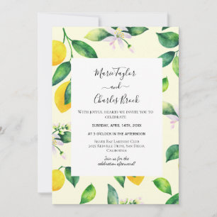 Gelbe Zitronen-Garten-Hochzeitseinladung Einladung