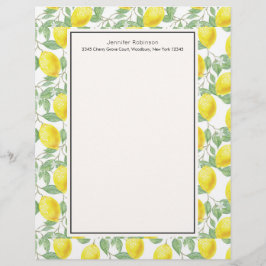 Gelbe Zitronen mit grünen Blätter Muster