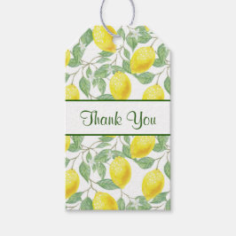 Gelbe Zitronen mit grünen Blätter Muster Vielen Da Geschenkanhänger