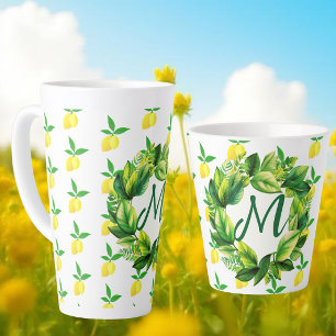 Gelbe Zitronen Monogramm Milchtasse