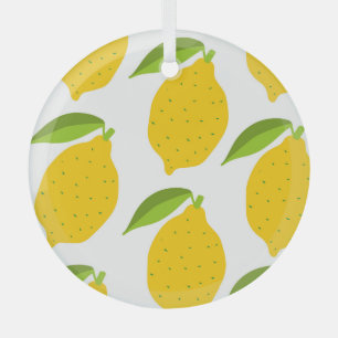 Gelbe Zitronen, nahtlos künstlerisches Muster. Ornament Aus Glas