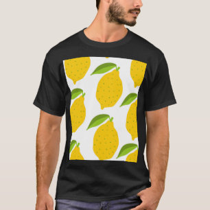 Gelbe Zitronen, nahtlos künstlerisches Muster. T-Shirt