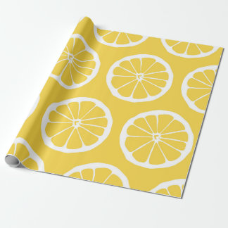 Gelbe Zitronen-Scheibe-Packpapier-Rolle Geschenkpapier