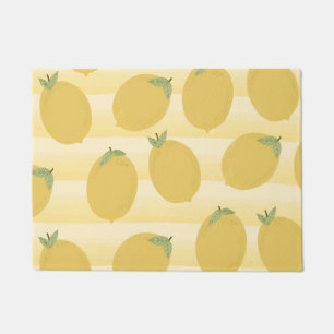 Gelbe Zitronen Sommer Frucht Aquarell Spaß Hell Fußmatte