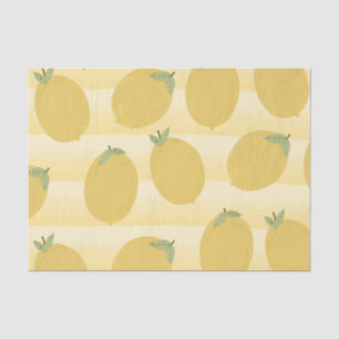 Gelbe Zitronen Sommer Frucht Aquarell Streifen Par Seidenpapier
