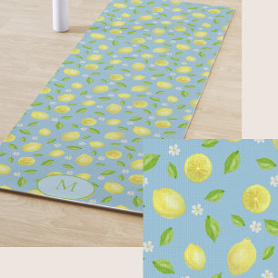Gelbe Zitronen Türkis Personalisierte Yoga-Matte Yogamatte