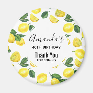 Gelbe Zitronen Wasserfarben Fruchtmuster Geburtsta Magnet