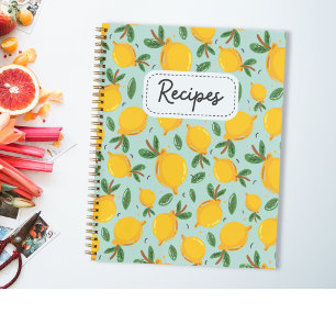 Gelbe Zitronenfrüchte Vintages Rezept Kochbuch Notizbuch