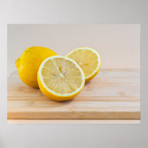 Gelbe Zitronenscheiben Food Fotografie Stillleben Poster