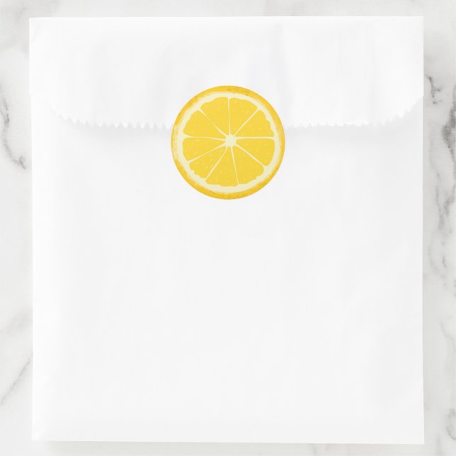 Gelbe Zitrusfrucht-Scheibe rund Runder Aufkleber (Tasche)