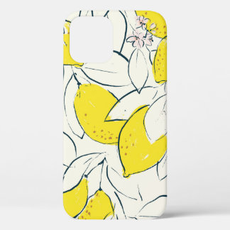 Gelbe Zitrusfrucht Zitrone handgezeichnete Illustr Case-Mate iPhone Hülle