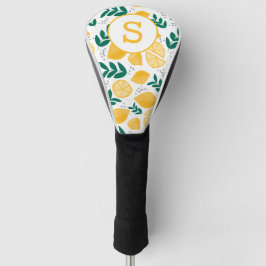 Gelbe Zitrusfrüchte-Muster Monogram Golf Headcover