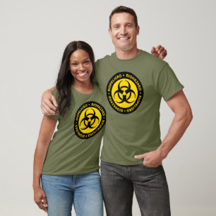 Gelbe zweisprachige Biogefährdung Symbol T - Shirt