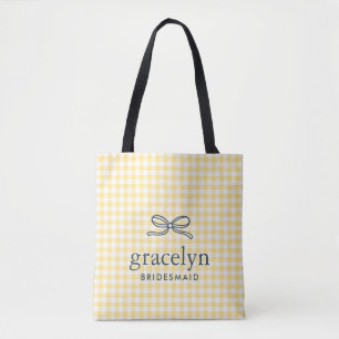 Gelben Gingham-Schleifen-Monogramm