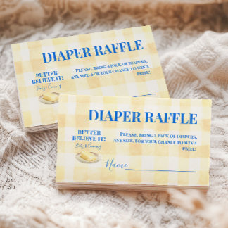 Gelben Karo Jungen Baby-Party Windel Begleitkarte