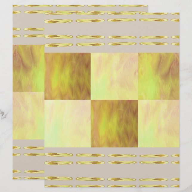Gelbene Himmel Fliesen Scrapbook Papier 2-seitige  (Vorne/Hinten)