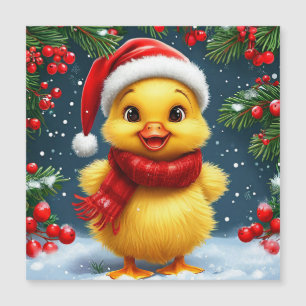 Gelbente Weihnachtsmannmütze Magnetkarte