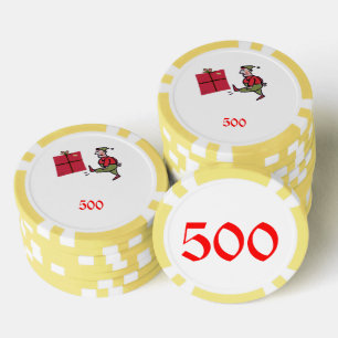 Gelber 500 gestreifter Poker-Chip von Angry Elf Pokerchips