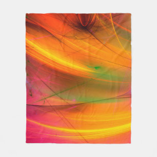 gelber abstrakter Fraktalhintergrund 3D-Rendering3 Fleecedecke