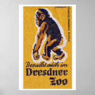 Gelber Affe - Streichholzschachtel-Druck - Ästheti Poster
