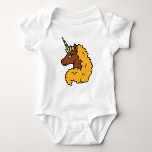 Gelber Afro-Einhorn Baby Strampler
