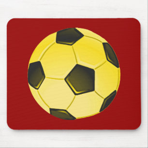 Gelber American Soccer Ball oder Fußball Mousepad