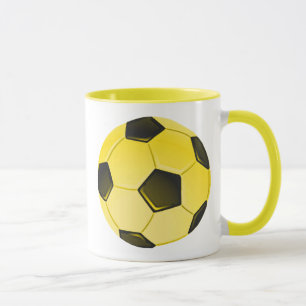 Gelber American Soccer Ball oder Fußball Tasse