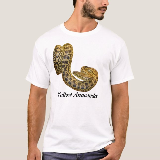 Gelber Anaconda-grundlegender T - Shirt (Vorderseite)