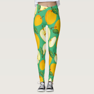 Gelber Apfel: Saftiges Aquarellmuster. Leggings